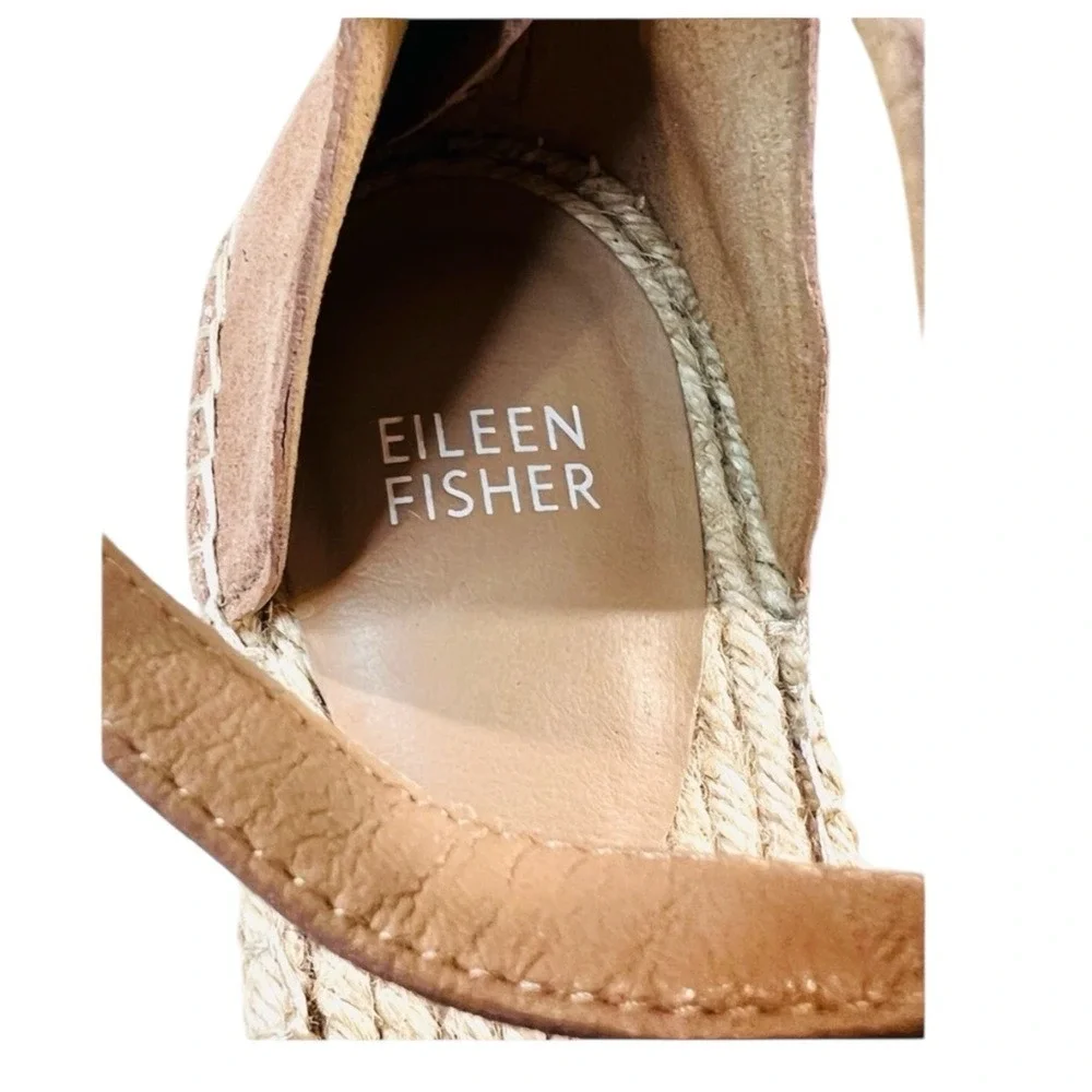 Eileen Fisher Lala Espadrille Flat Sandal, Leather, Metallic Tan,‎ Size 8.5